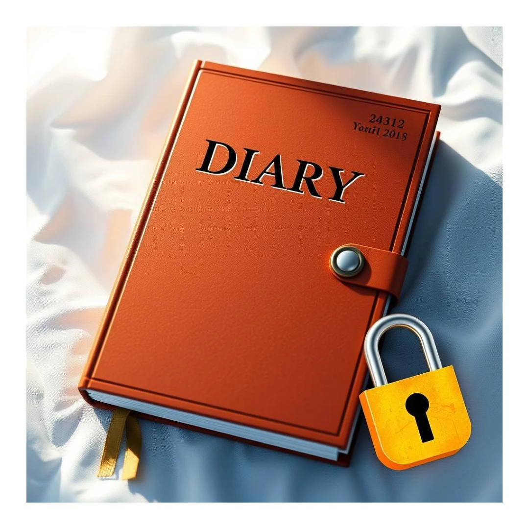 A person writing in a secure digital diary with privacy protection
